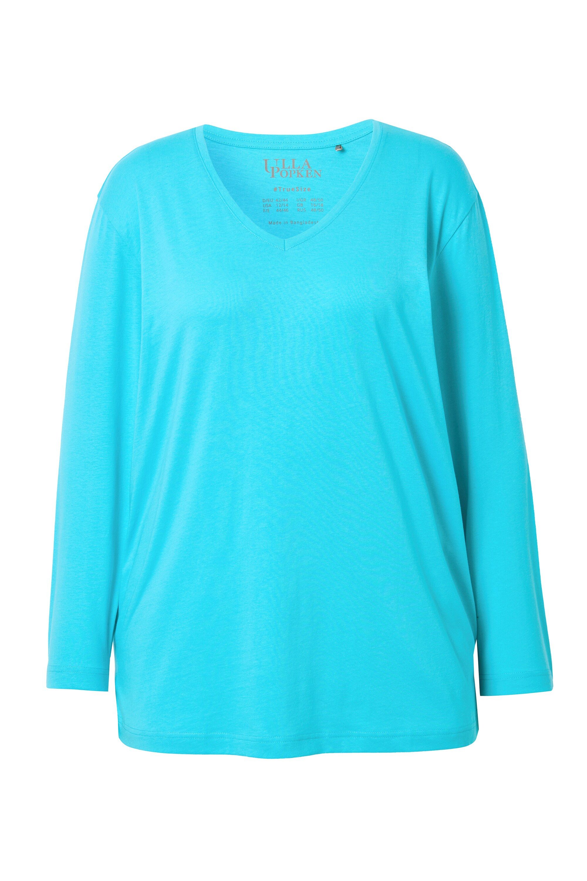 Ulla Popken T-Shirt Shirt V-Ausschnitt Relaxed Langarm günstig online kaufen