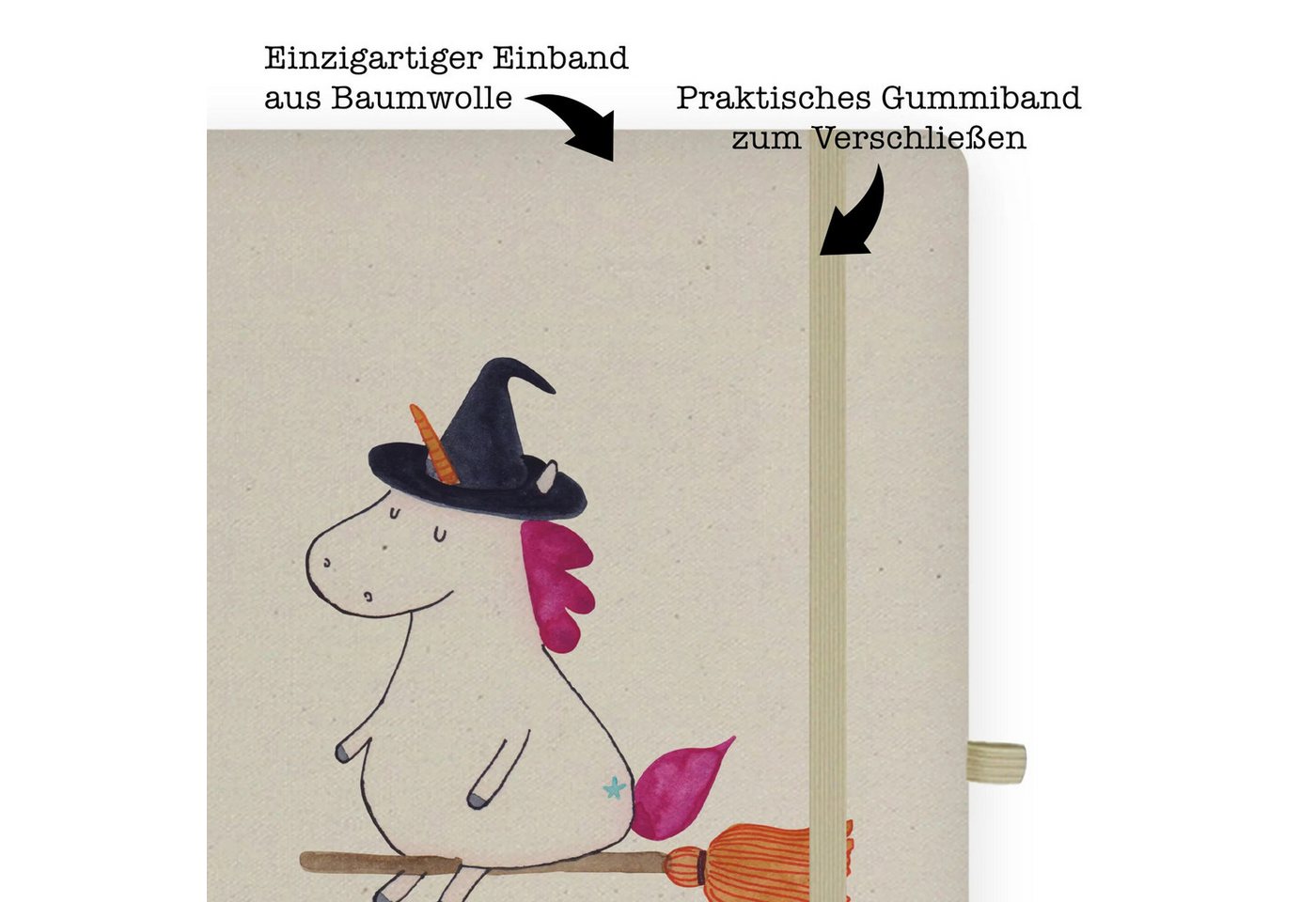 Thumbnail - Mr. & Mrs. Panda Notizbuch Einhorn Hexe - Transparent - Geschenk, Unicorn, Zicke, DIN A4 Notizbu Mr. & Mrs. Panda, Echte...