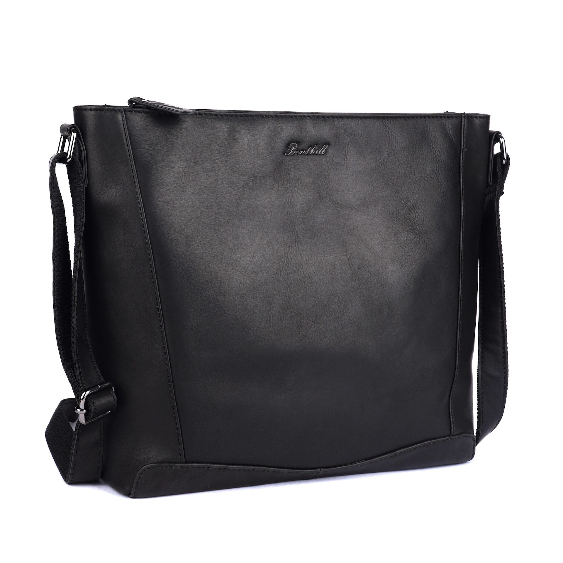 Benthill Umhängetasche Damen Echt Leder Groß Umhängetasche Handtasche Vintage Shopper Tasche, Schultergurt / Umhängegurt Reißverschlussfach