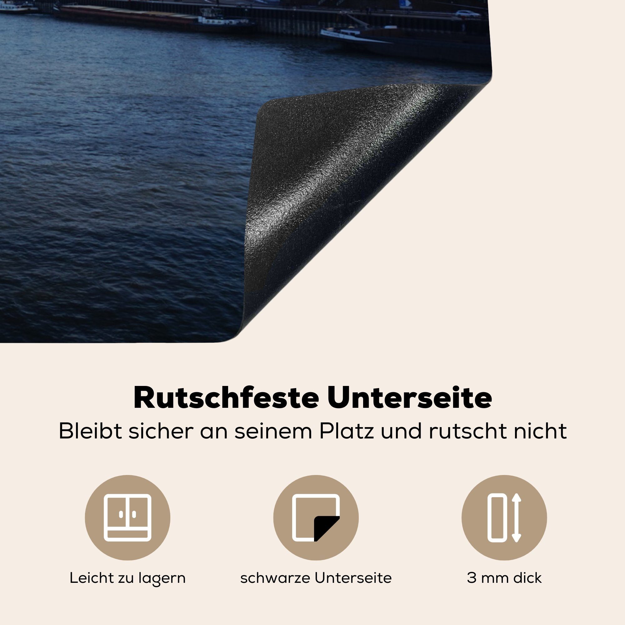 Induktionskochfeld (1 tlg), Schutz cm, die Boot Vinyl, - 81x52 Ceranfeldabdeckung Herdblende-/Abdeckplatte küche, für Brücke, Nijmegen - MuchoWow