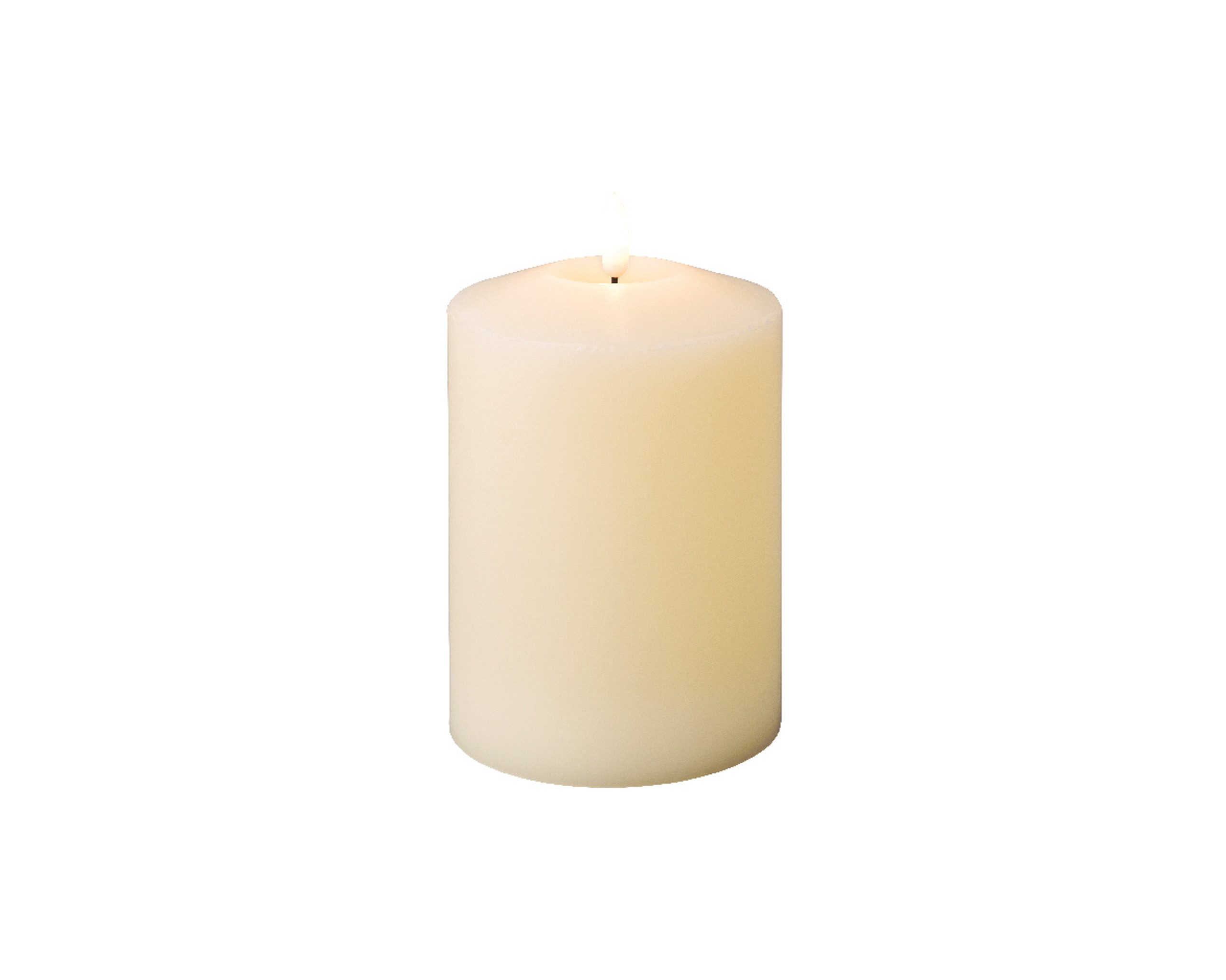 Lumineo LED-Kerze, Timer, warmweiß, LED Kerze 10x16,5cm mit Timer Wachs Creme / Warmweiß