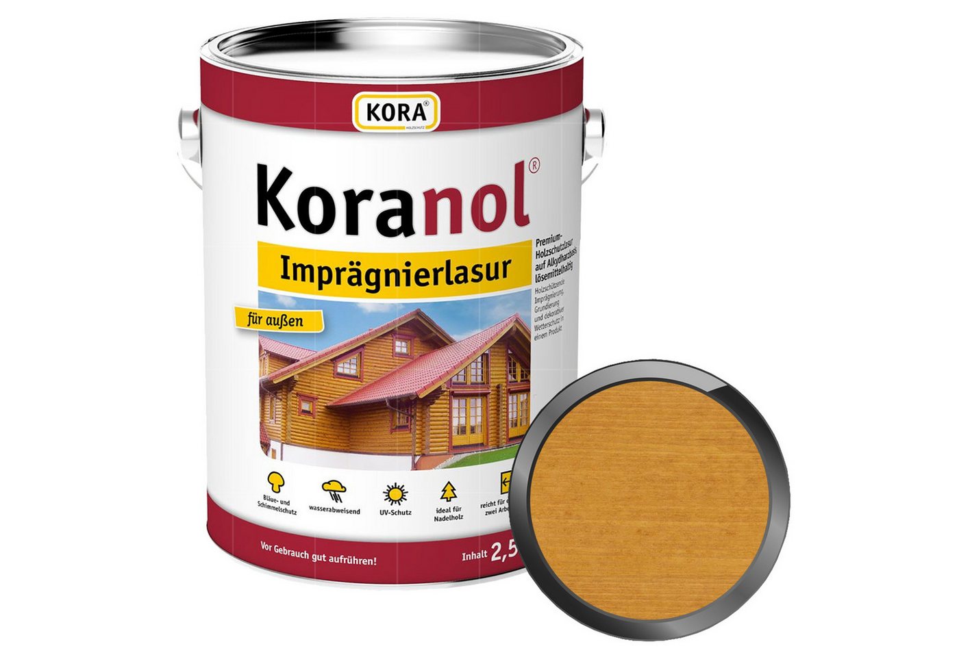 KORA Holzgrundierung Koranol Imprägnierlasur - 2.5 Ltr