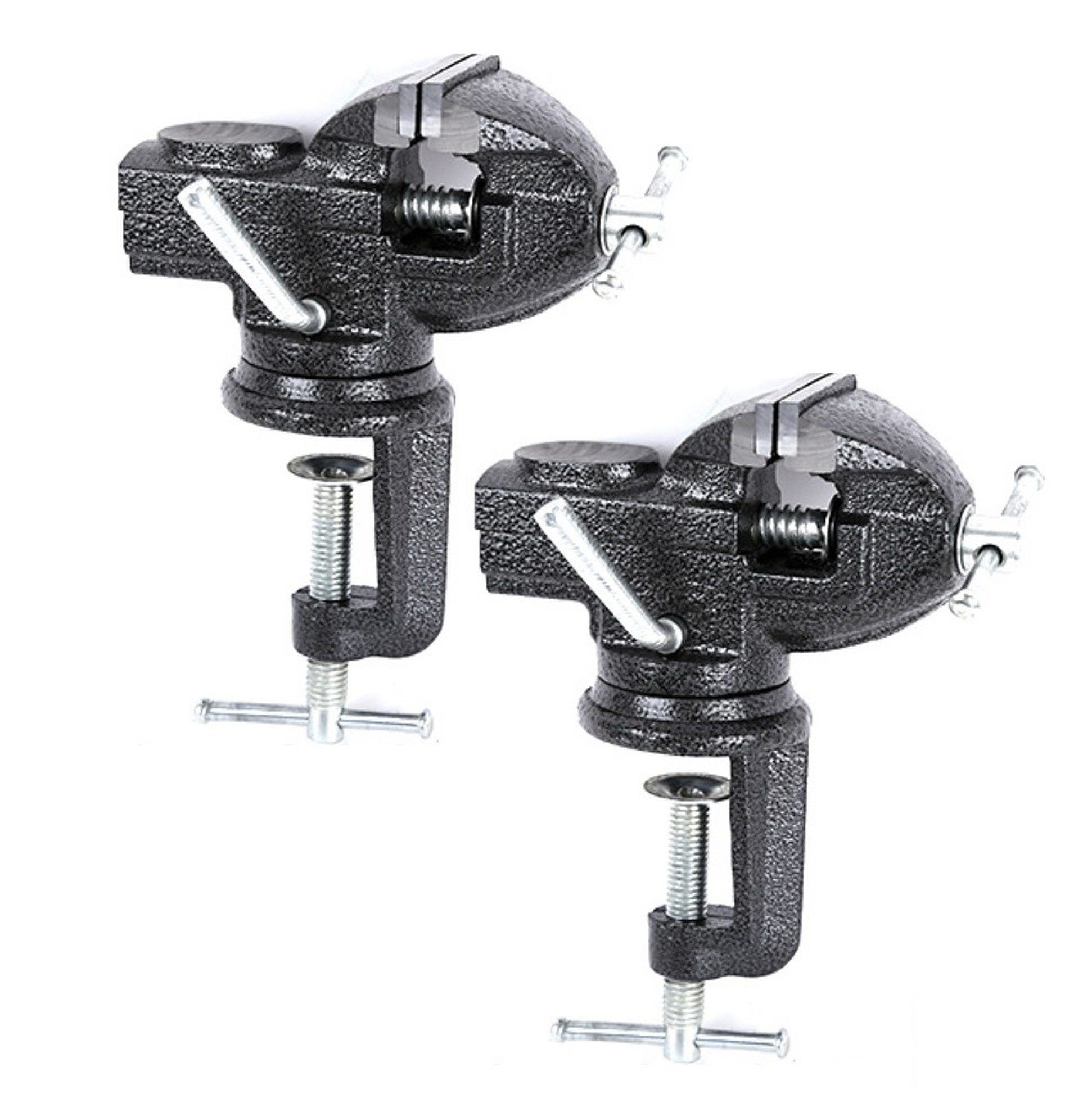 BAYLI Schraubstock 2er Set - 80mm Schraubstock mit Schutzbacken für Bohren, Schweißen