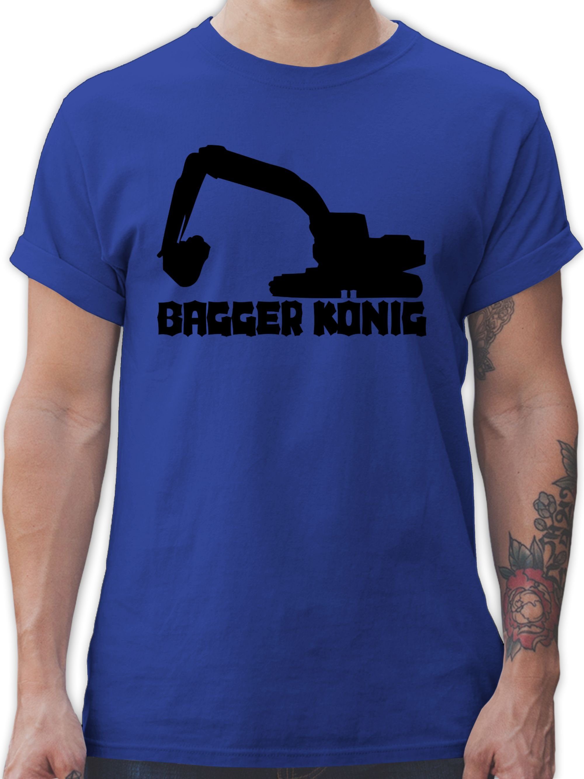 Shirtracer T-Shirt Fahrzeuge Royalblau Bagger 3 König