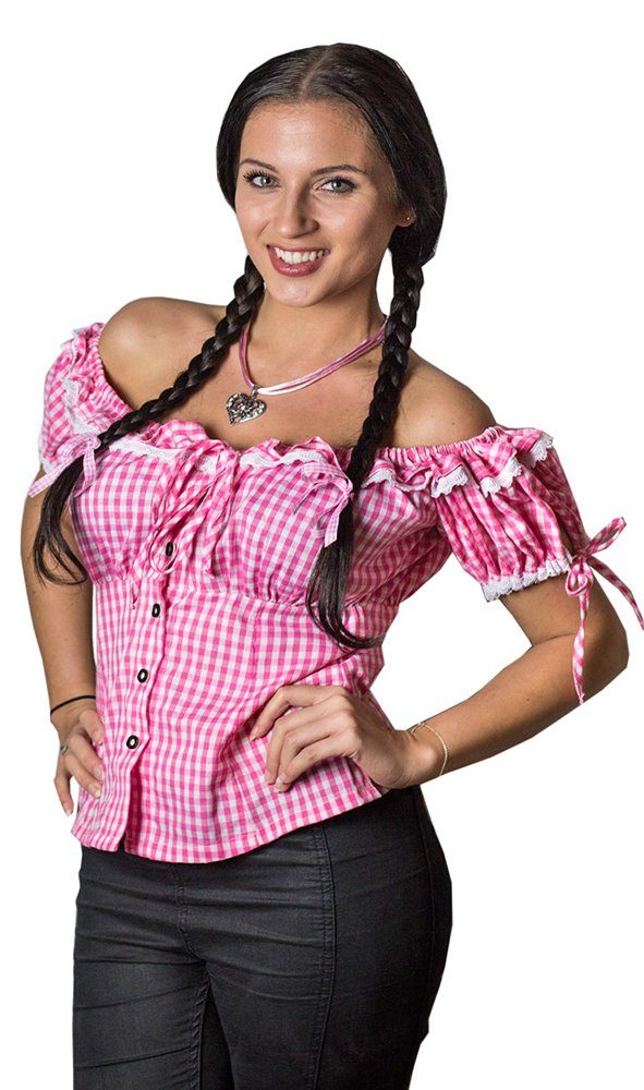 Trachtenbluse Trachten Bluse Liesl Rosa
