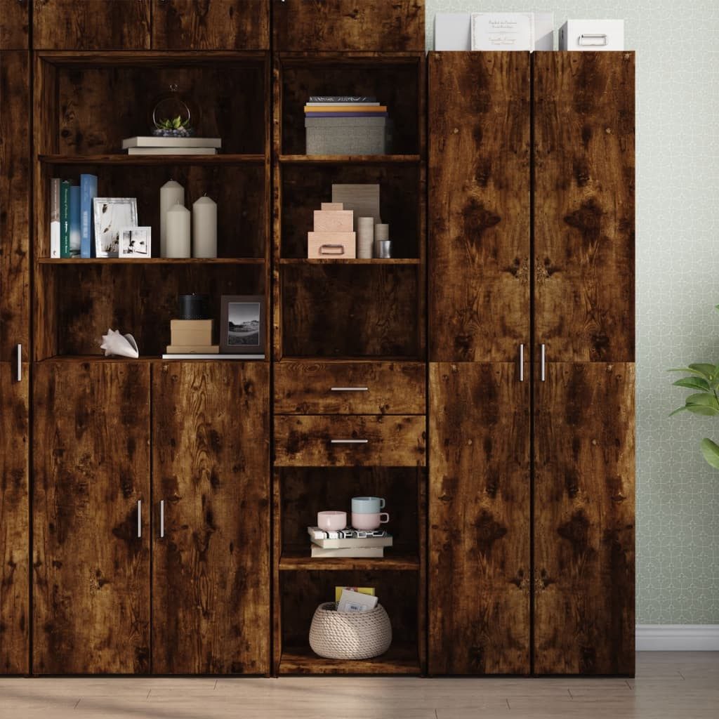 vidaXL Highboard Highboard Räuchereiche 45x42,5x185 cm Holzwerkstoff (1 St)