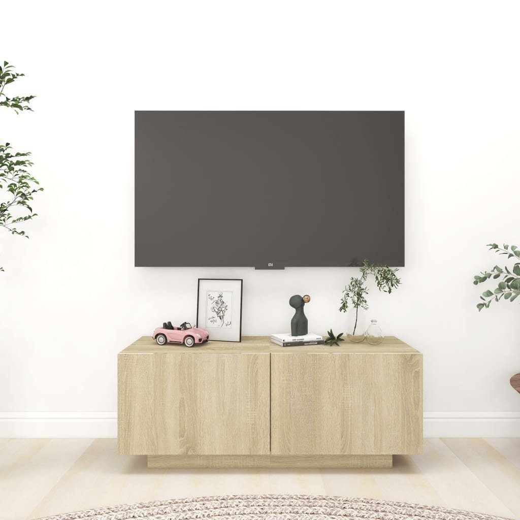 cm furnicato TV-Schrank Sonoma-Eiche 100x35x40 Holzwerkstoff