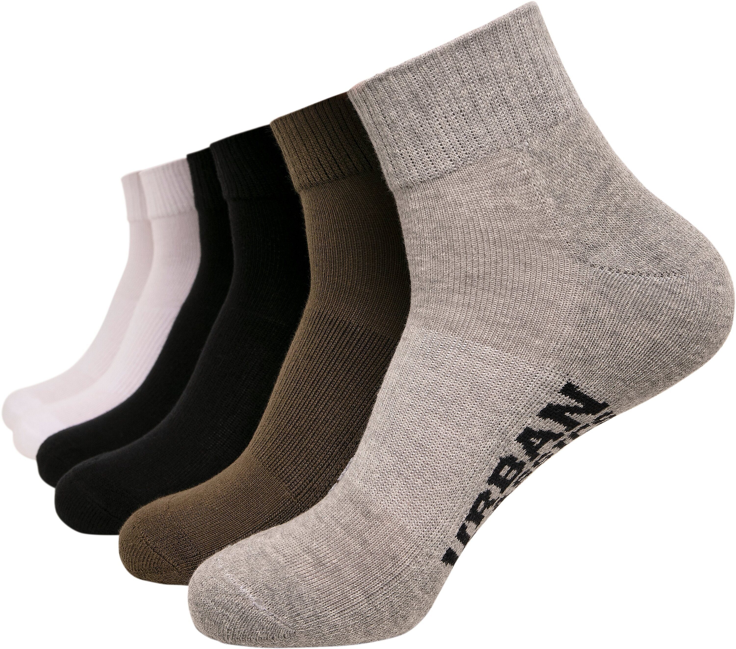 (1-Paar) Socks High 6-Pack black/white/grey/olive URBAN Freizeitsocken CLASSICS Sneaker Socks