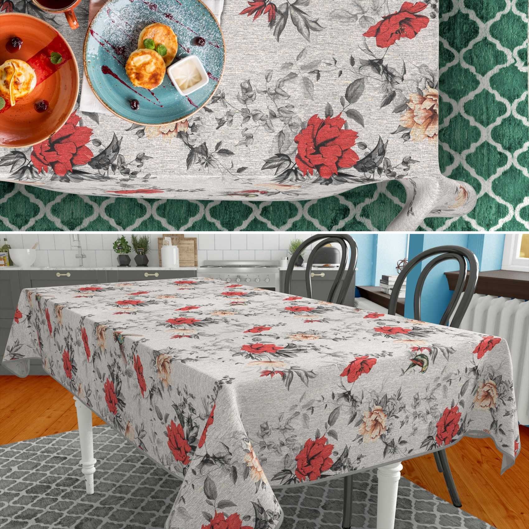 ANRO Tischdecke aus Stoff mit Blumen Pflanzen wasserabweisend Tischtuch Tis günstig online kaufen