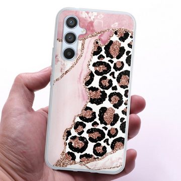 DeinDesign Handyhülle Leopard Glitzer Look Marmor Patterns and Textures Smooth Pink, Samsung Galaxy A54 5G Silikon Hülle Bumper Case Handy Schutzhülle