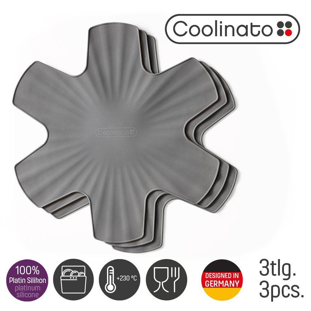 Coolinato Pfannenschoner Set 3tlg Silikon Pfannenschutz, 3-tlg.