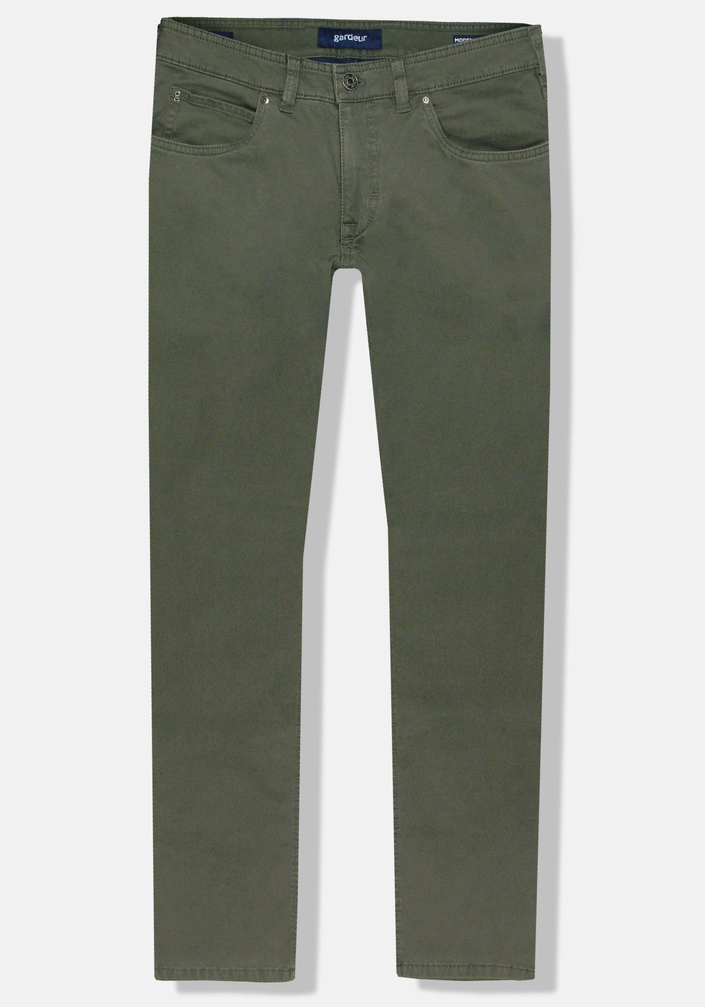Cottonflex 5-Pocket-Jeans Atelier Baumwoll-Gabardine dusty Bill olive GARDEUR