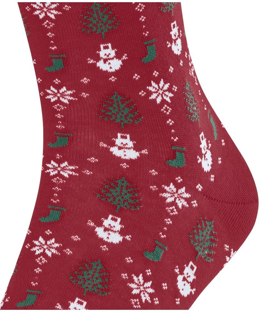 FALKE Socken Tagessocke Merry Party (Baumwolle, Weihnachten) rot Herren - 1 Paar