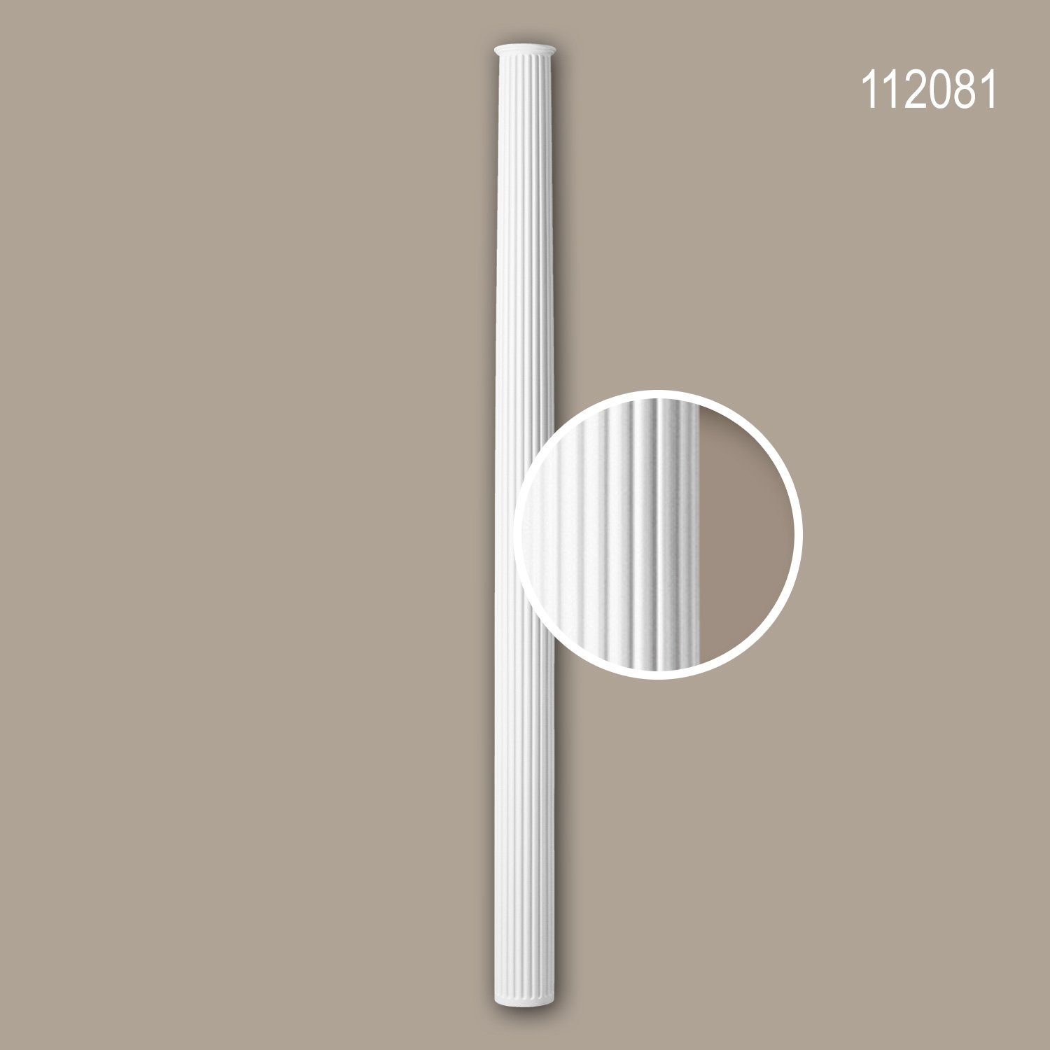 Profhome Wanddekoobjekt 112081 (Vollsäulen Schaft, 1 St., Säule, Zierelement, Stucksäule, Dekosäule, Durchmesser 15,5 cm), weiß, vorgrundiert, Stil: Neo-Klassizismus