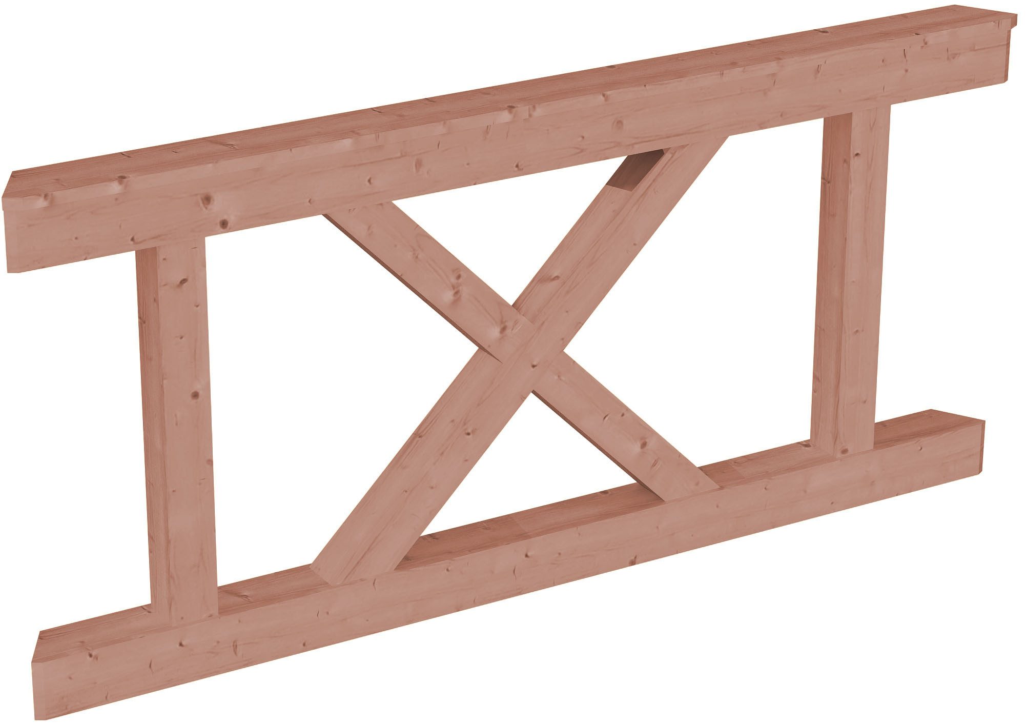Skanholz Brüstungsgeländer Andreaskreuz, 150 cm Länge, 84 cm Höhe