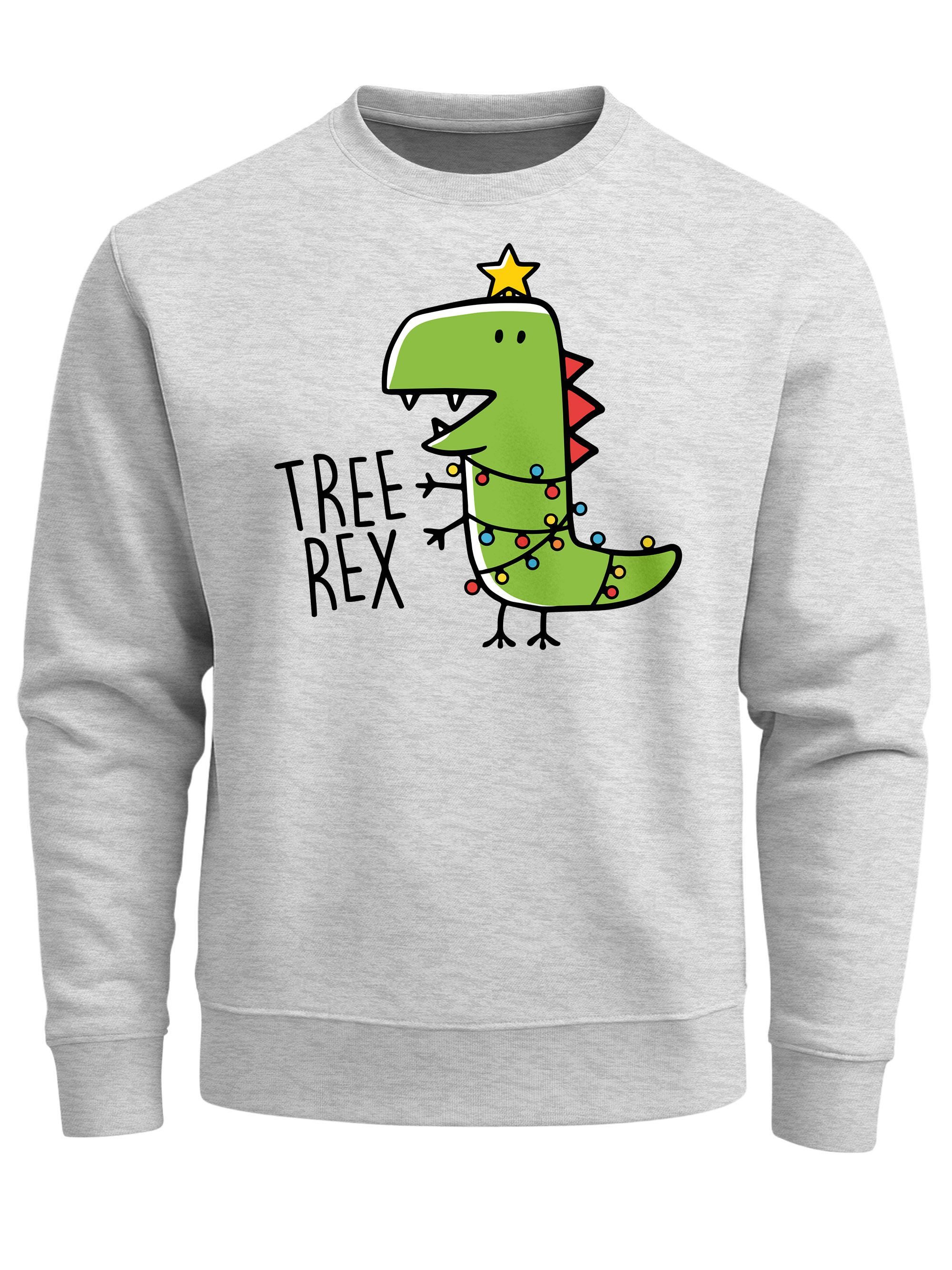 Sweatshirt Sweatshirt Herren Weihnachtspullover Tree Rex Dino Tyrannosaurus