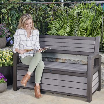 DOTMALL Big-Sofa 2-Seater Garden Bench with Storage Box "Hudson" 227 L Grey