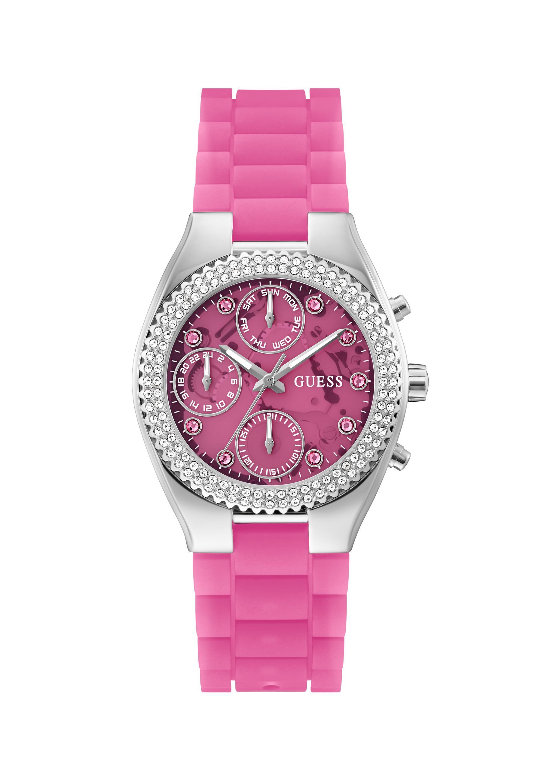 Guess Quarzuhr SPARKLING PINK, (1-tlg), Quarz-Analoguhr