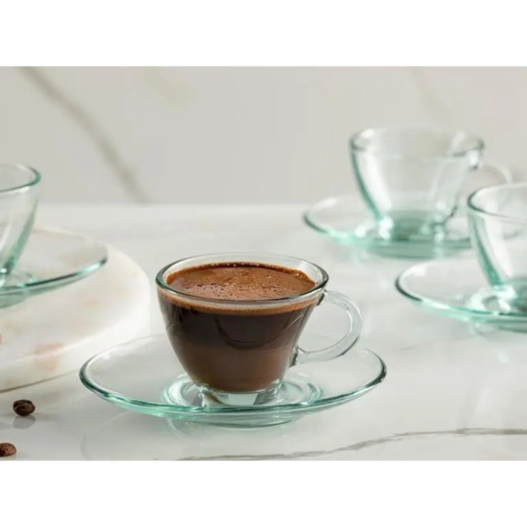 Kaffeetassen Glas, Gläser-Set Untertassen Für Tee Pasabahce Personen Penguen, (Art.nr:98396 mit Set Oder 6