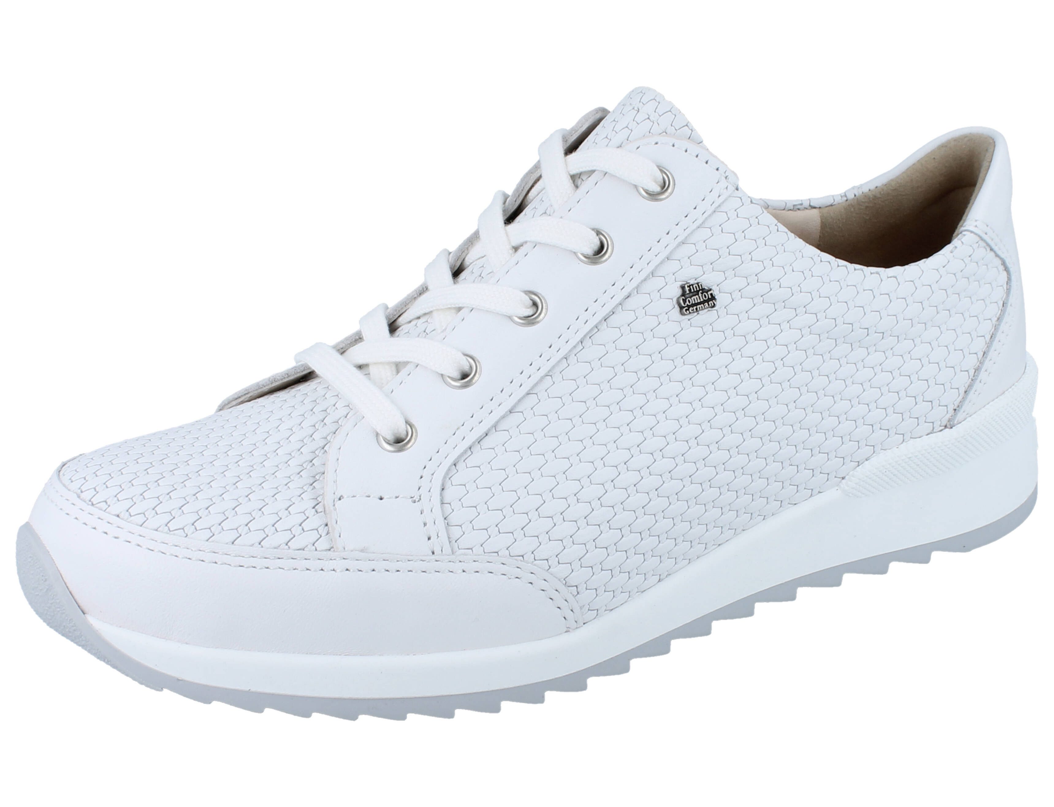 Finn Comfort FINN COMFORT Pordenone Damen Schnürschuhe weiss Glattleder Schnürschuh Wechselfußbett