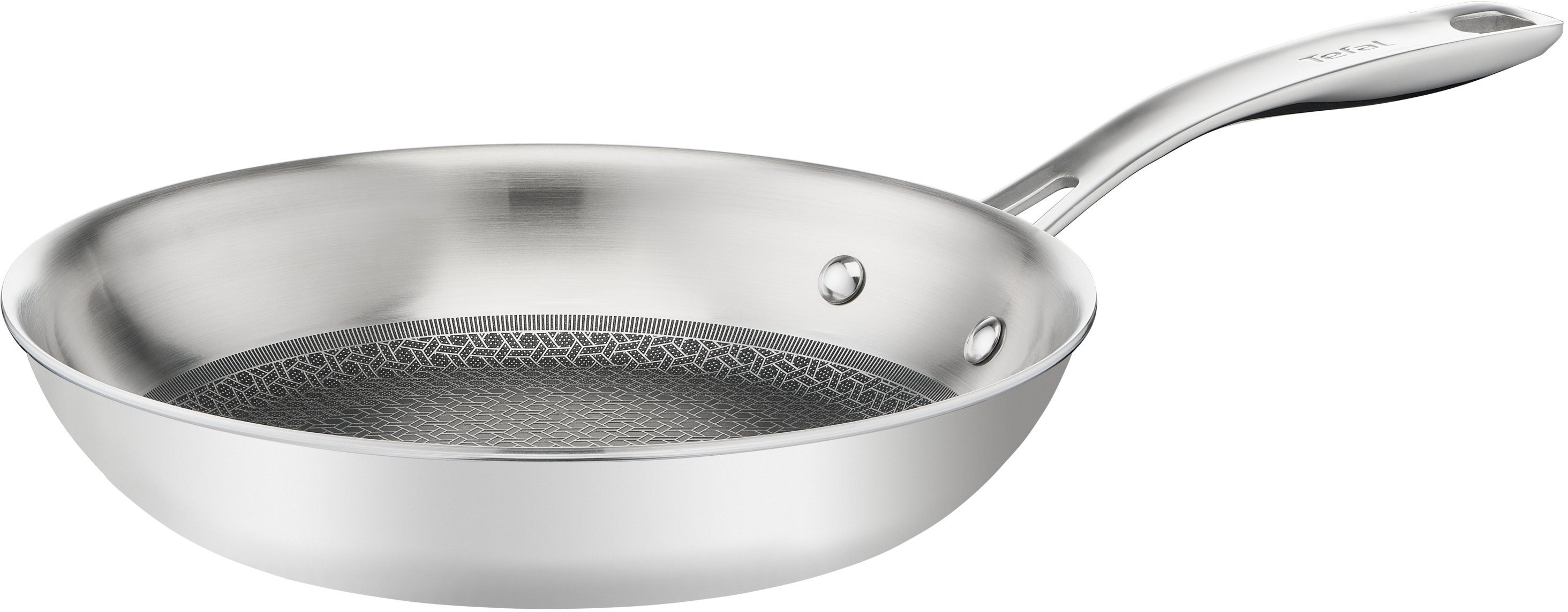 Tefal Bratpfanne Eternal Mesh, Edelstahl 18/10 (1-tlg), Triply3-Schicht-Material, Mesh-Beschichtung, alle Herdarten, Induktion