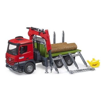Bruder® Spielzeug-LKW 03669 MB Arocs, (Set, 6-tlg), Holztransport mit Ladekran Greifer und 3 Baumstämmen Forstwirtschaft