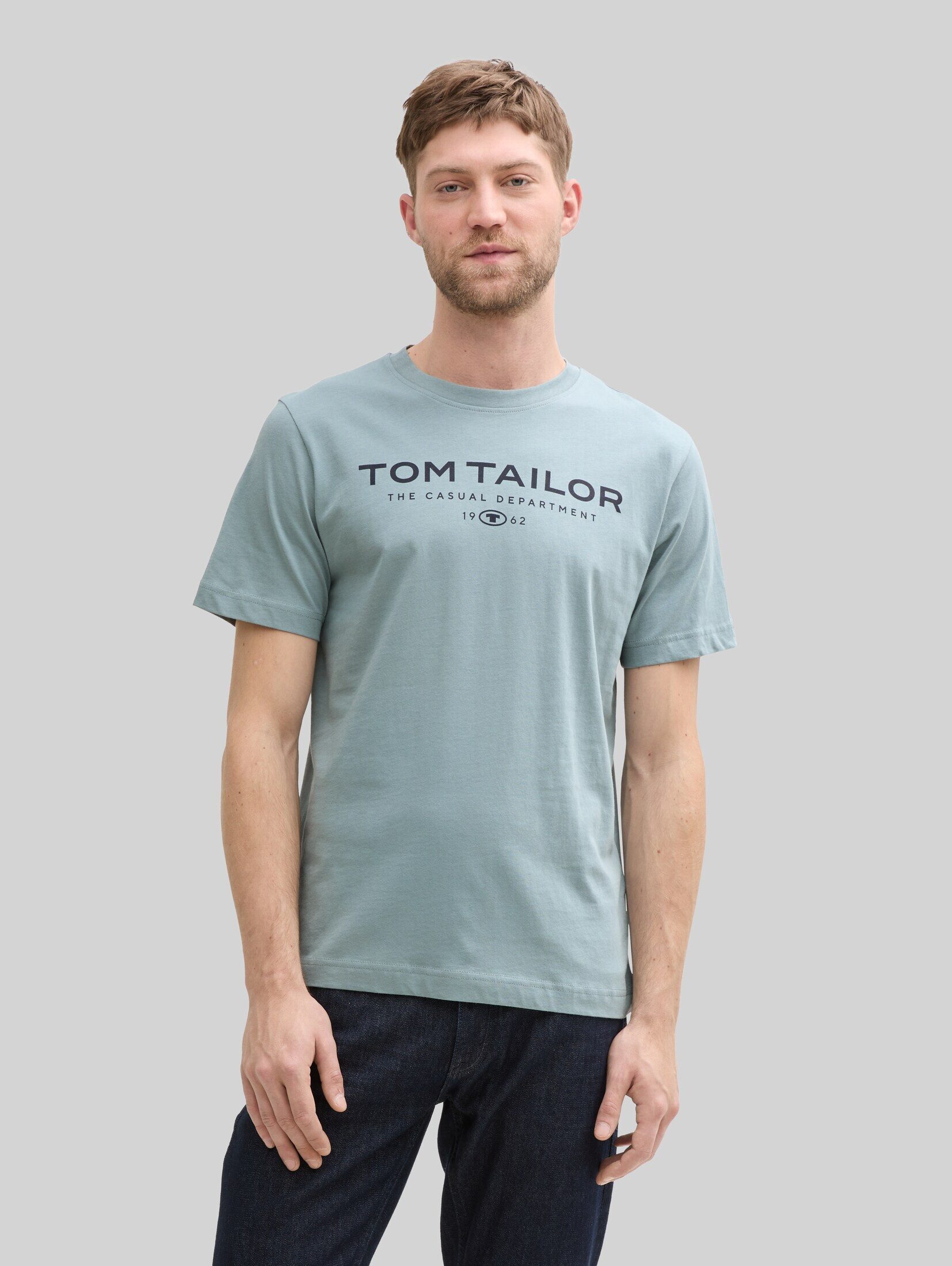 TOM TAILOR T-Shirt T-Shirt (im Einserpack) T-Shirt aus Baumwolle mit Logo-Print