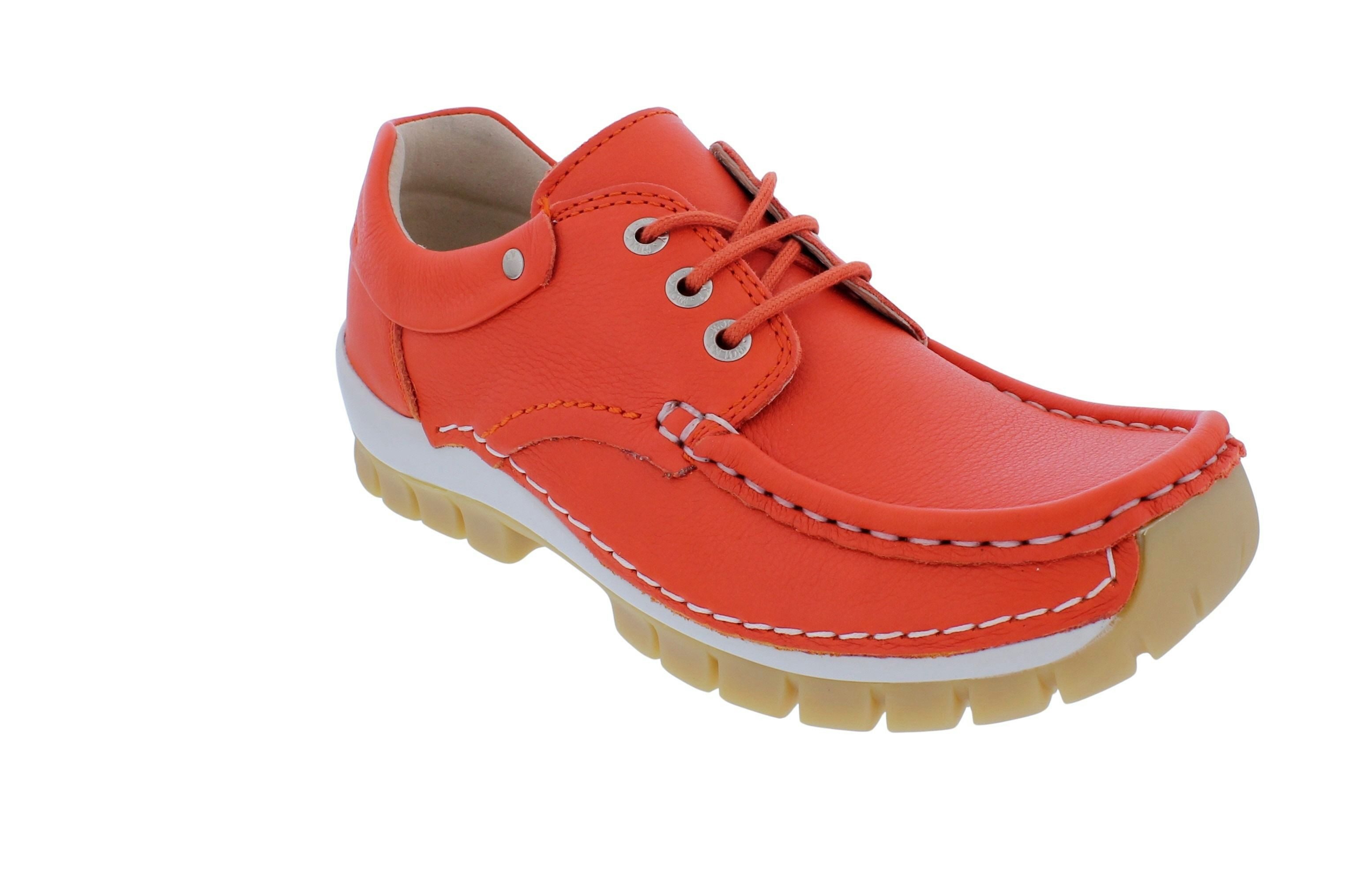 WOLKY Wolky Halbschuh Fly 0470120-550, Velvet leather - Glattleder, Orange, Schnürschuh