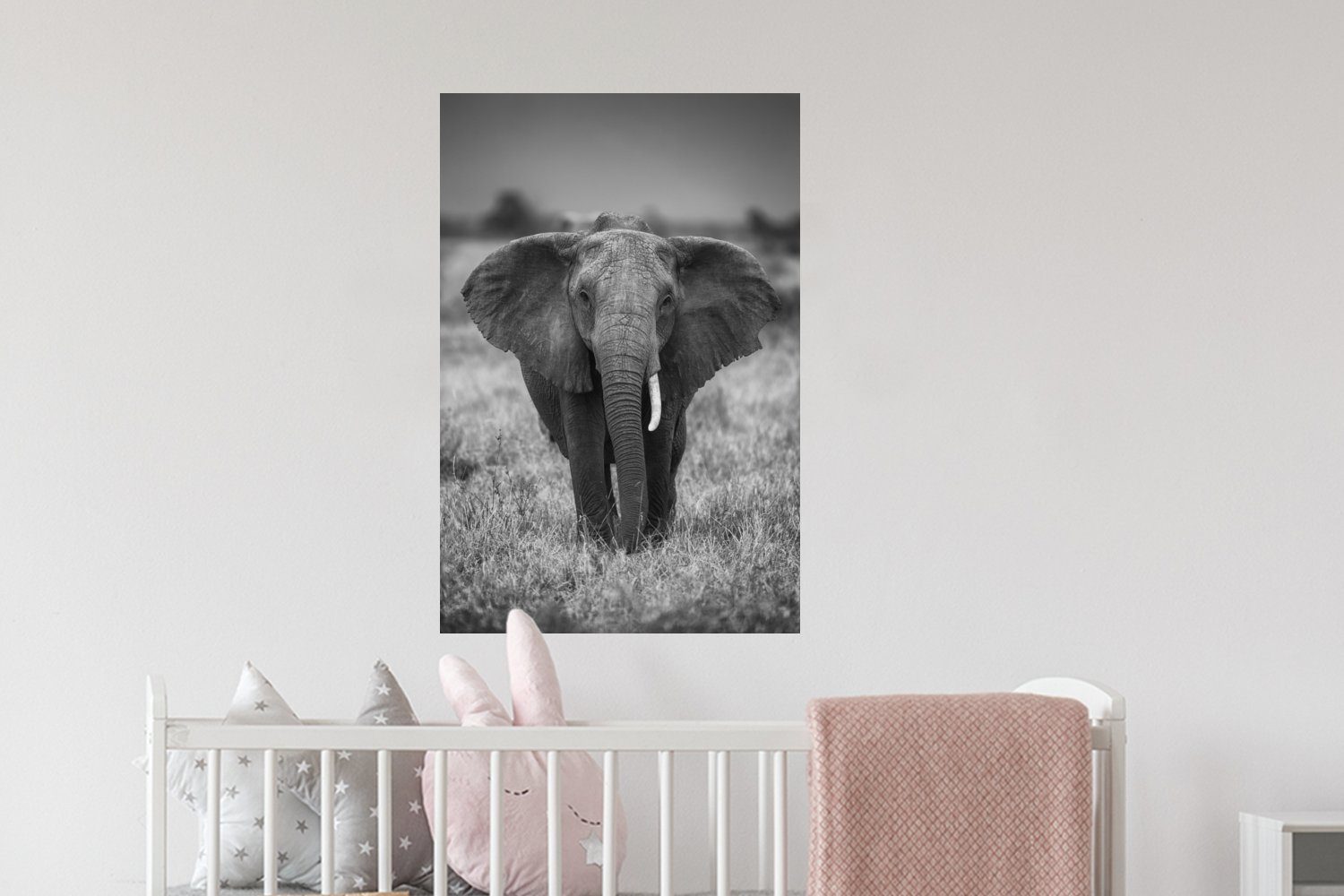 Wandsticker Elefant Wildtiere (1 St), Tiere Wohnzimmer, Selbstklebend, - Schlafzimmer MuchoWow - - Safari Wandtattoo, Wandaufkleber,