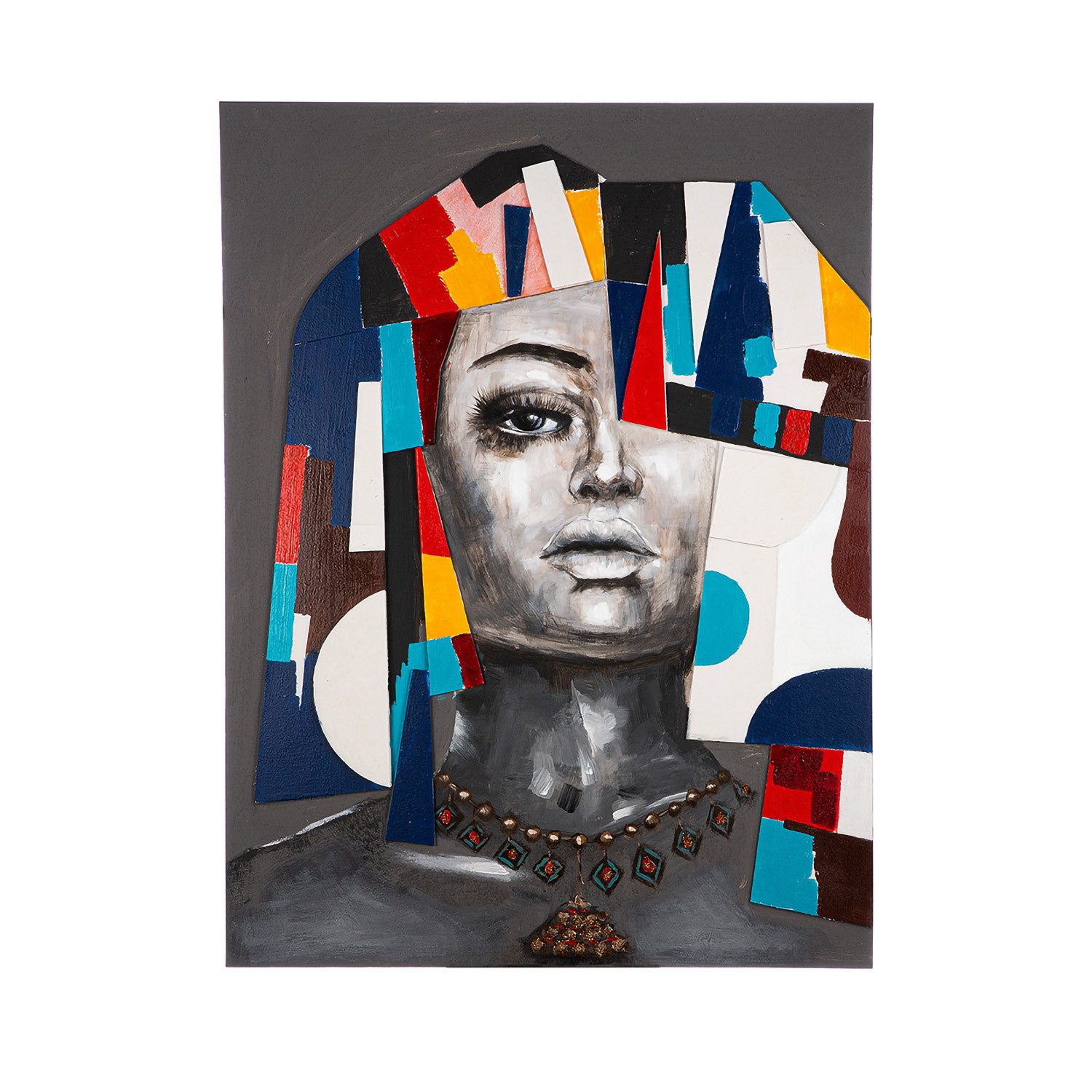 GILDE Bild KIRA Bild - grau, mehrfarbig - Leinwand - H. 120cm x B. 90cm - Deko, (1xBild), Dekoration - Wohnzimmer Изображения - Wandbild Modern