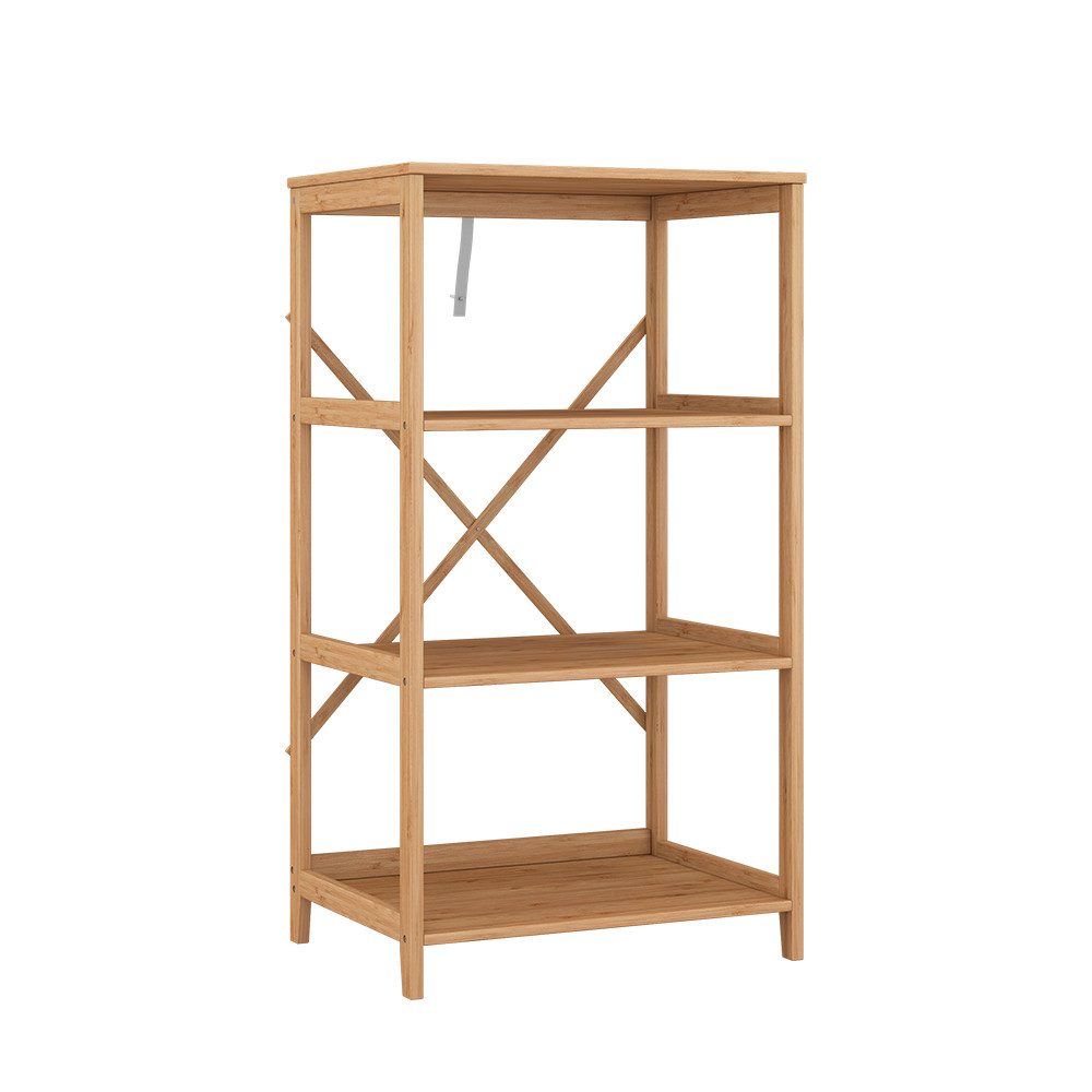 Bücherregal Novaro, Bambus, 48.3 x 87.9 cm mit 4 offenen Fächern