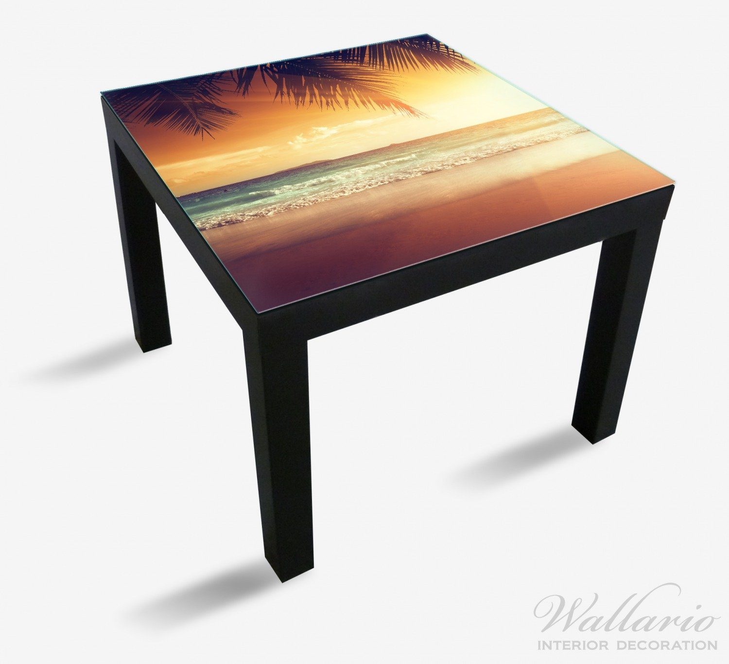 Lack der in Sonnenuntergang St), Tischplatte geeignet Wallario für (1 Strand Tisch Karibik am Ikea