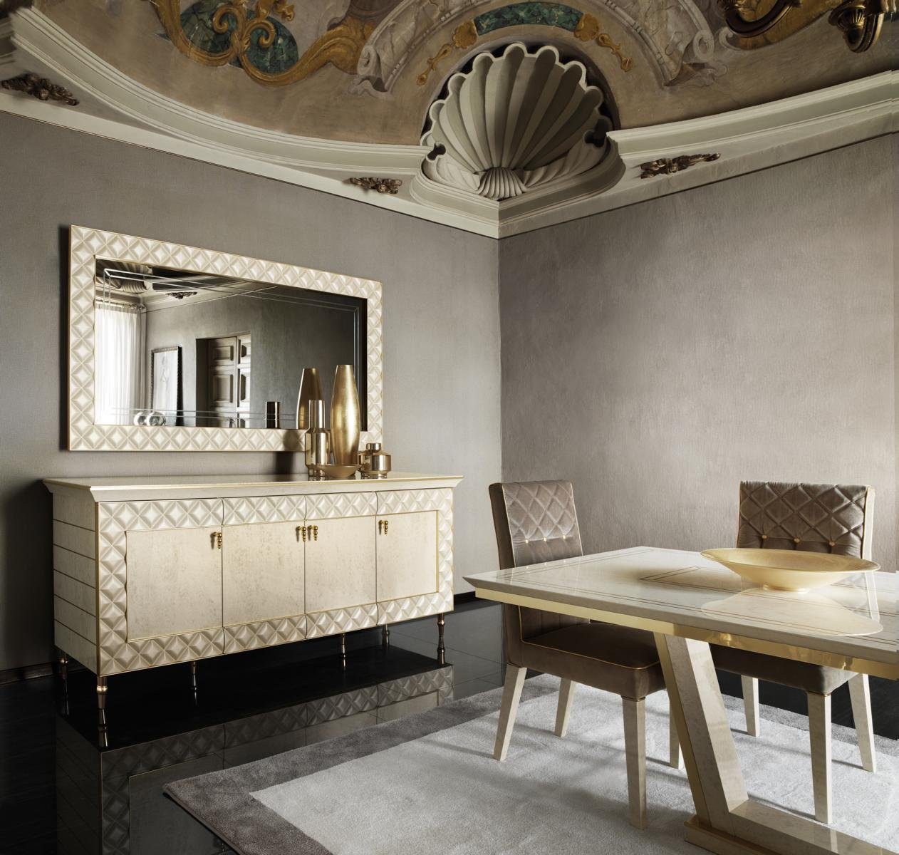 JVmoebel + Möbel Barock Tisch Essgruppe, Esszimmer Esstisch Stühle luxus royal Jugendstil 8 Rokoko arredoclassic™