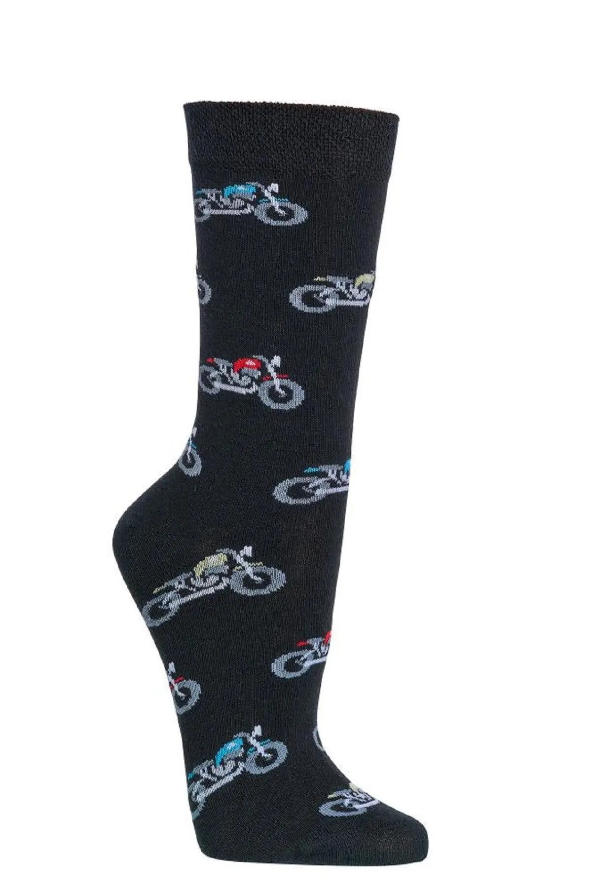 Socks 4 Fun Freizeitsocken Socks 4 Fun Socken 6209 Motorrad (2-er Bündel, 2-Paar, 2 Paar) lustiges Design