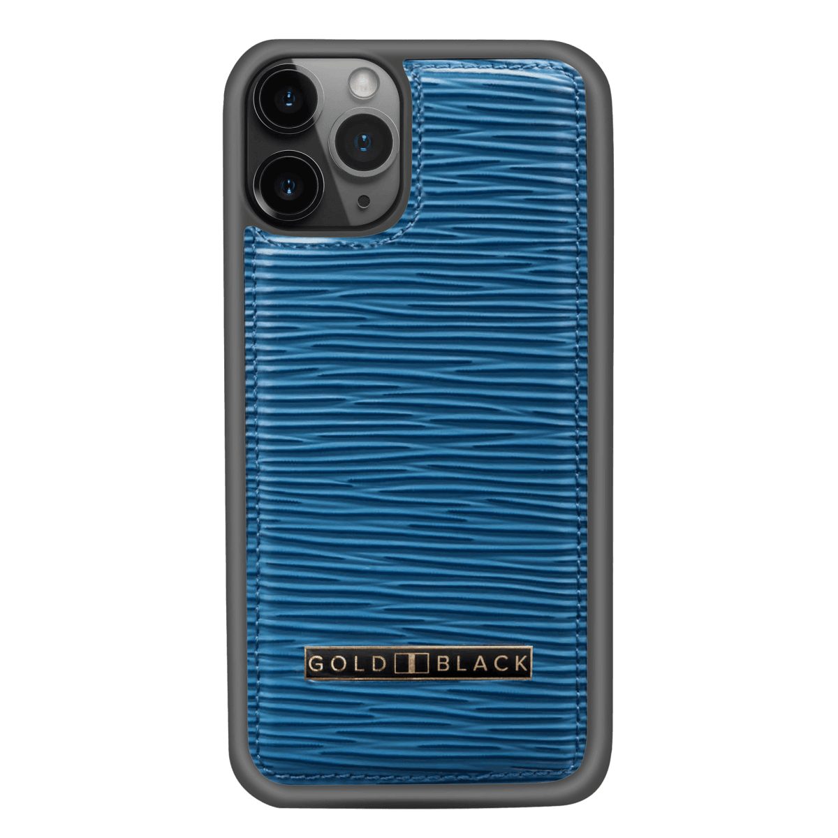 GOLDBLACK Handyhülle GOLDBLACK iPHONE 11 PRO LEDERHÜLLE UNICO-Prägung BLAU