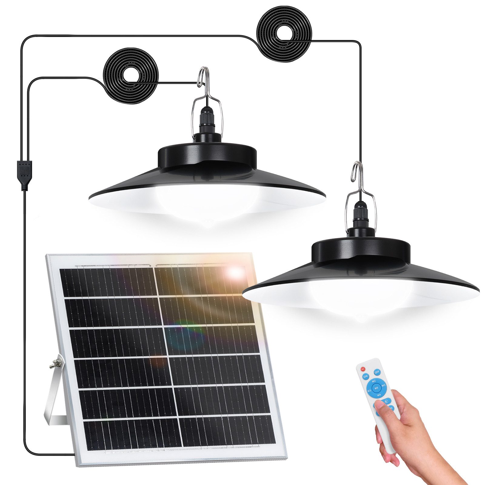 LMaxhome LED Solarleuchte Hängelampen Solar Deckenleuchte Outdoor, 5 Modi m günstig online kaufen