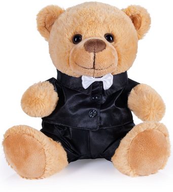 BRUBAKER Kuscheltier Teddybär Bräutigampaar - 25 cm Teddy Set im Anzug (Hochzeitsgeschenk für Männer), Geschenk für Hochzeit und Verlobung