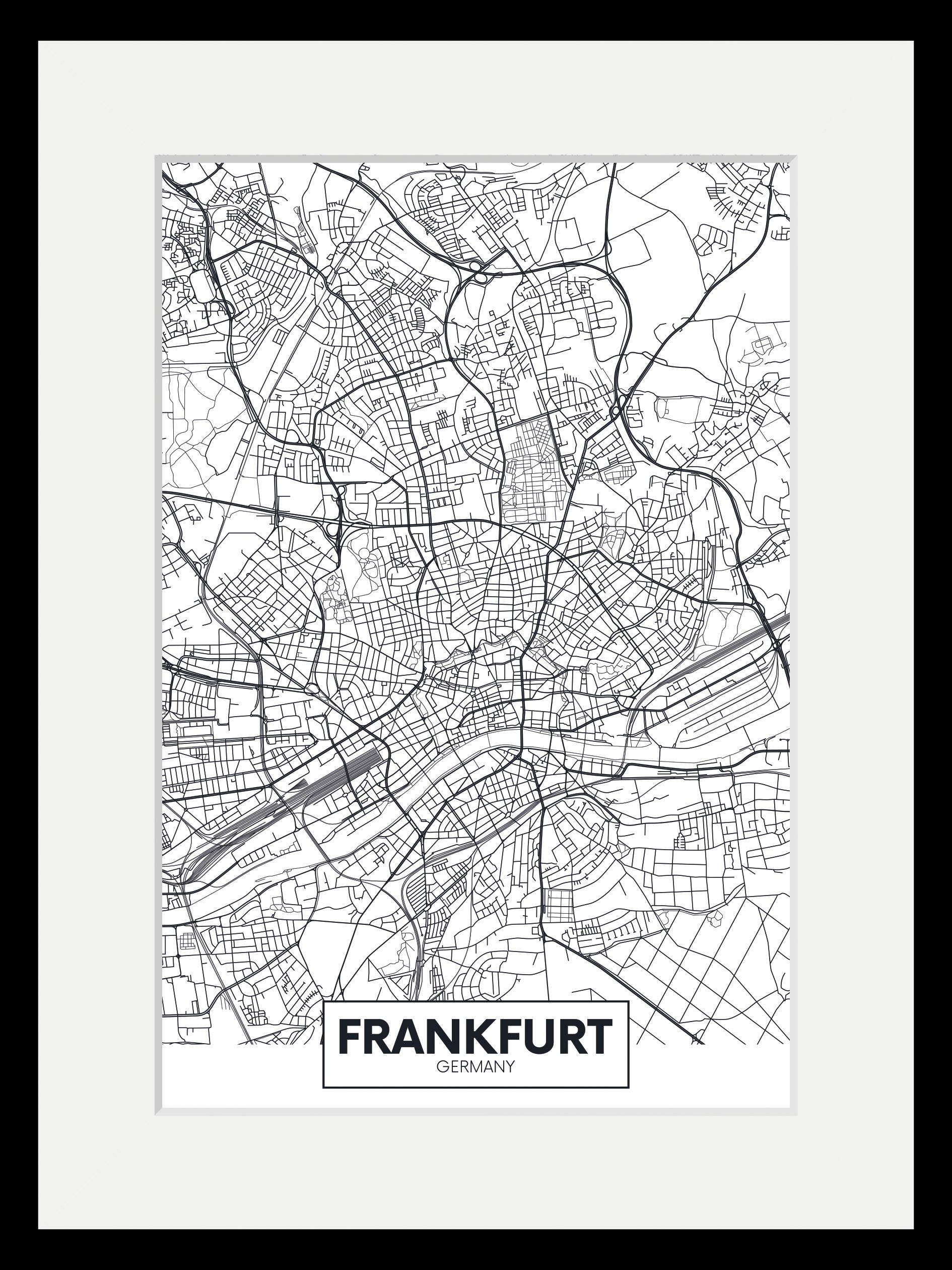 queence (1 Bild Frankfurt St) Städte Stadtkarte,