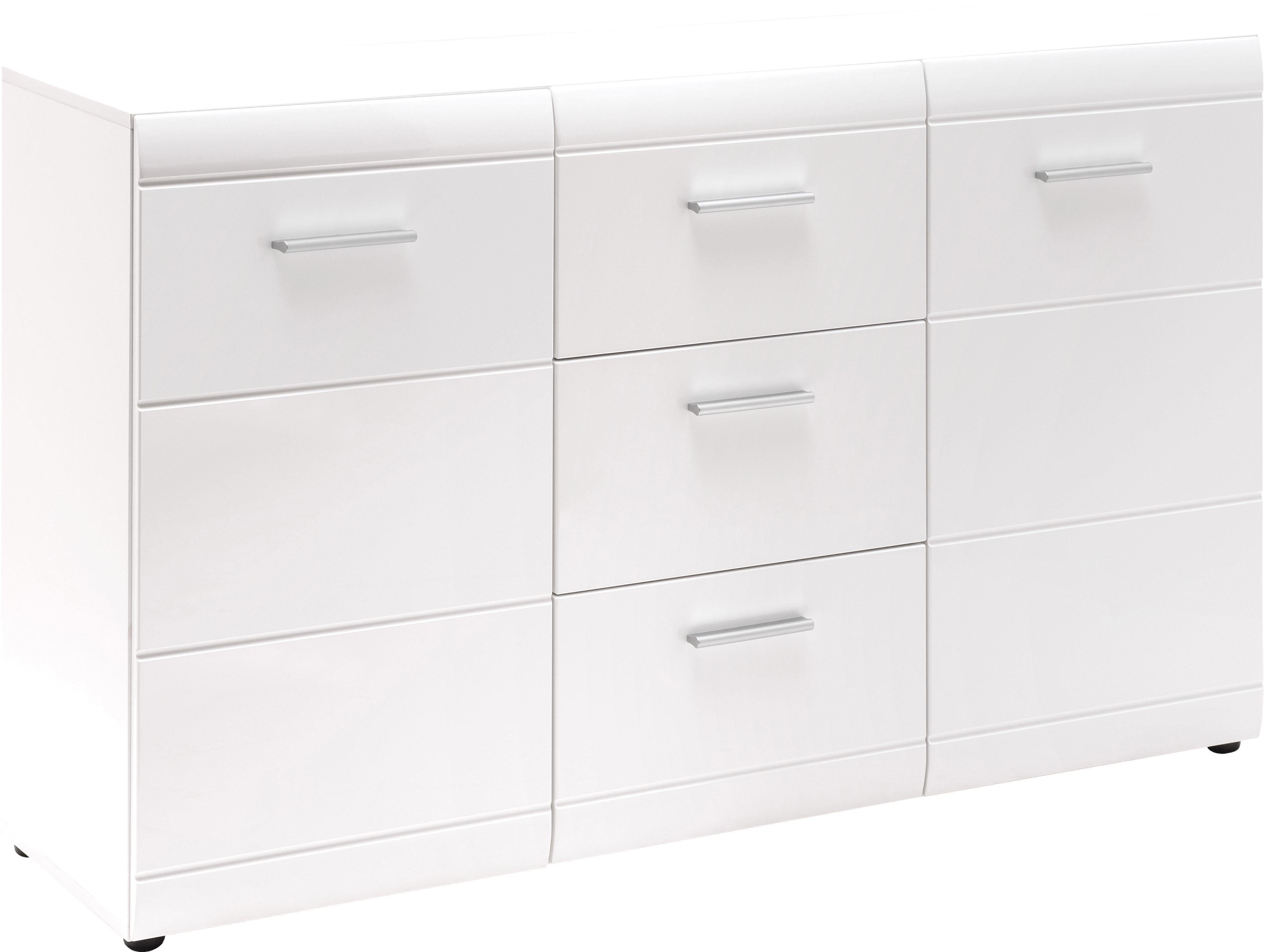 GERMANIA Sideboard Adana, Breite 144 cm, verstellbare Böden, Hochglanz-Fronten, Made in Germany