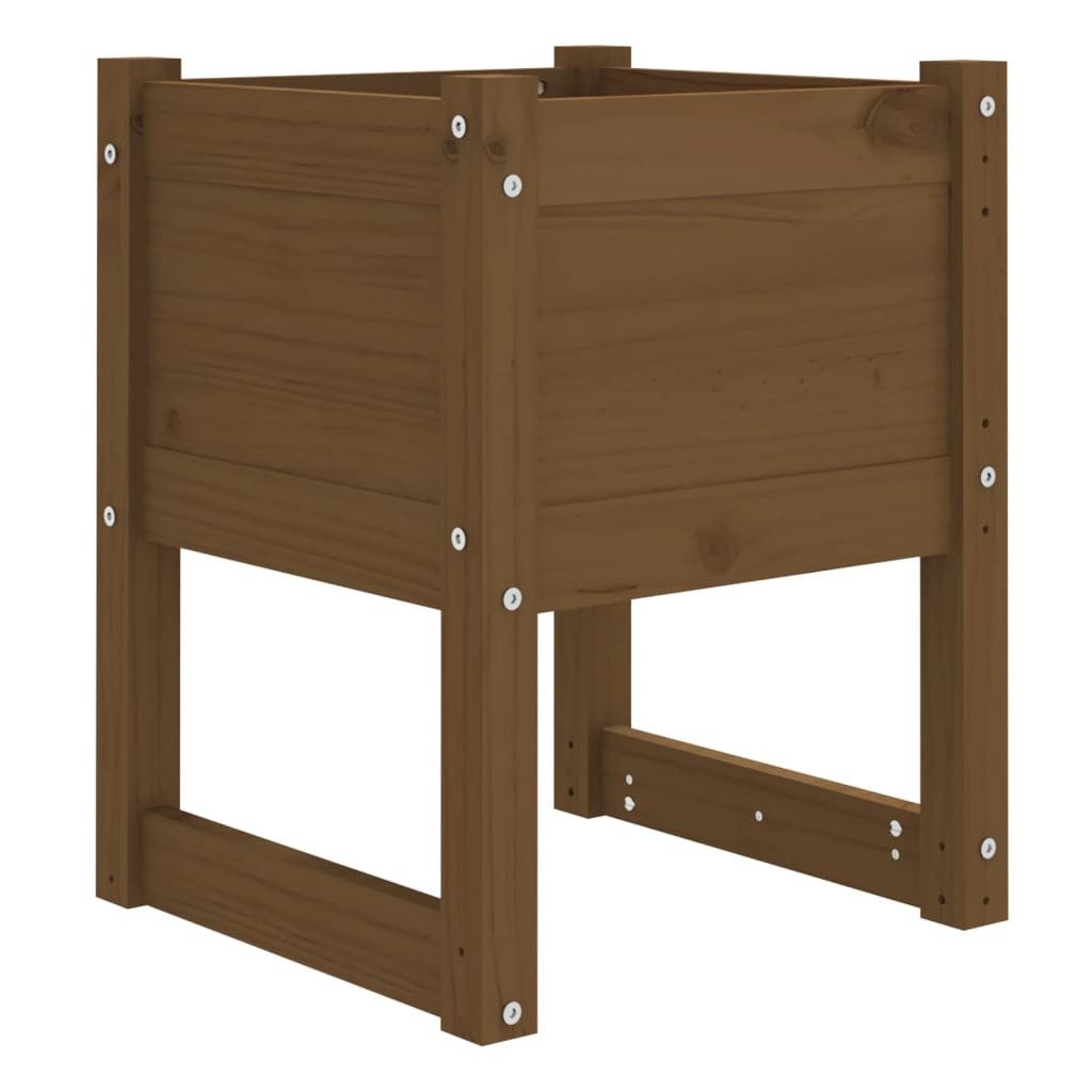 vidaXL Blumentopf Pflanzkübel Honigbraun 40x40x52,5 cm Massivholz Kiefer (1 St)