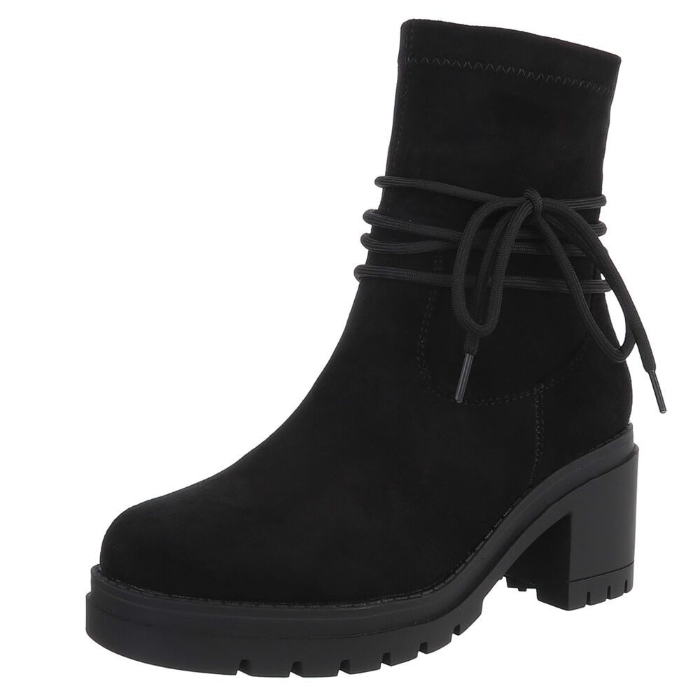 Stylish Blockabsatz Boot mit Schnürung für Damen Plateaustiefelette