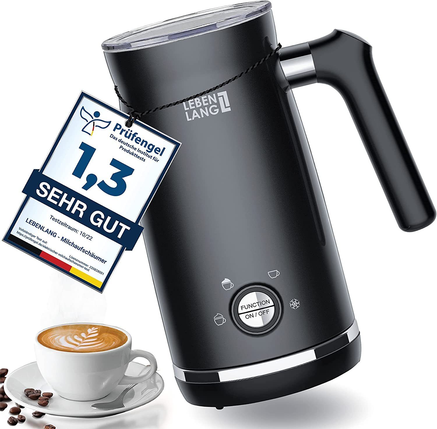 Lebenlang Milchaufschäumer LEBENLANG elektrischer Milchaufschäumer elektrisch