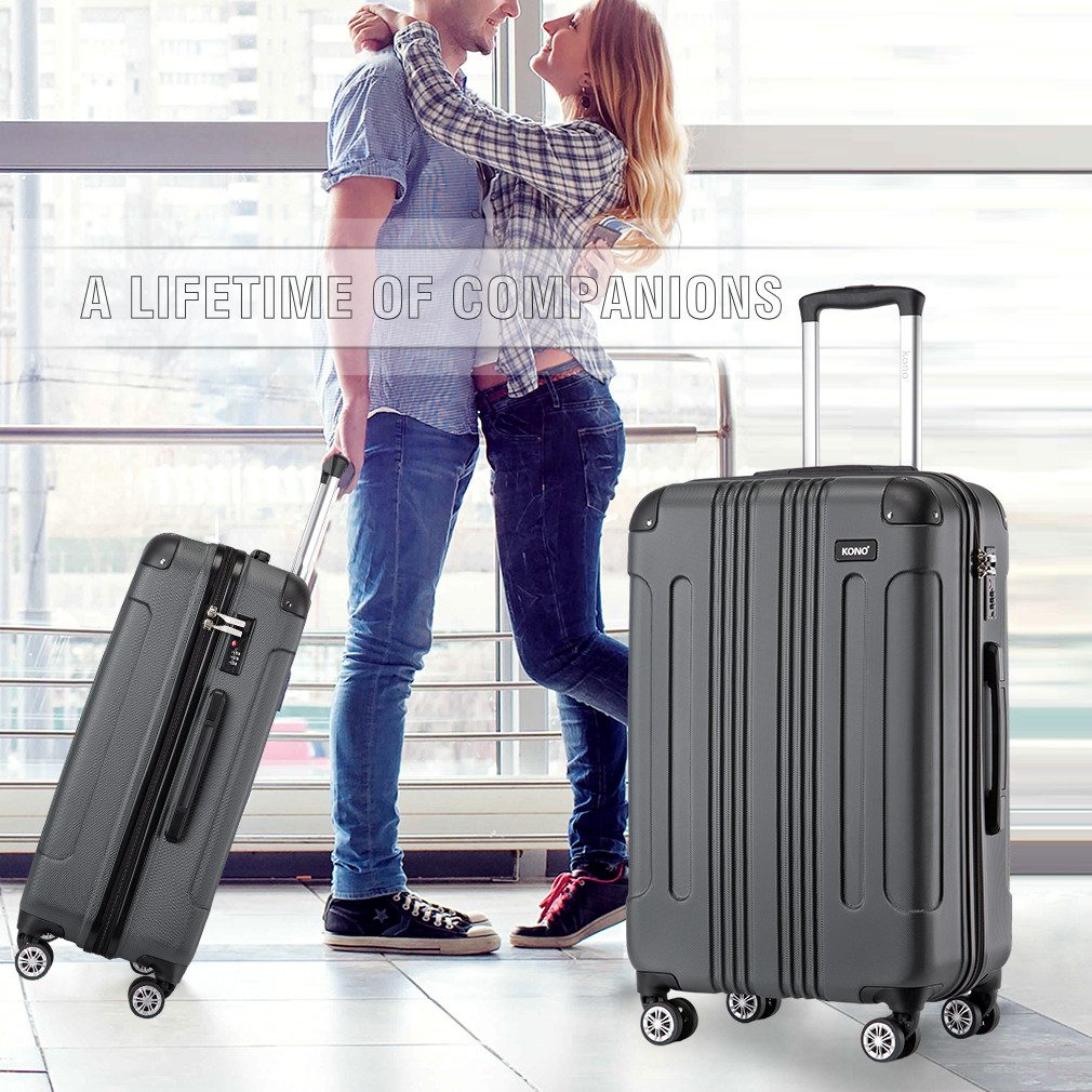 KONO Handgepäck-Trolley Panda-Design Hartschalen-Koffer mit 360°-Drehrollen – Bild 5 von 5