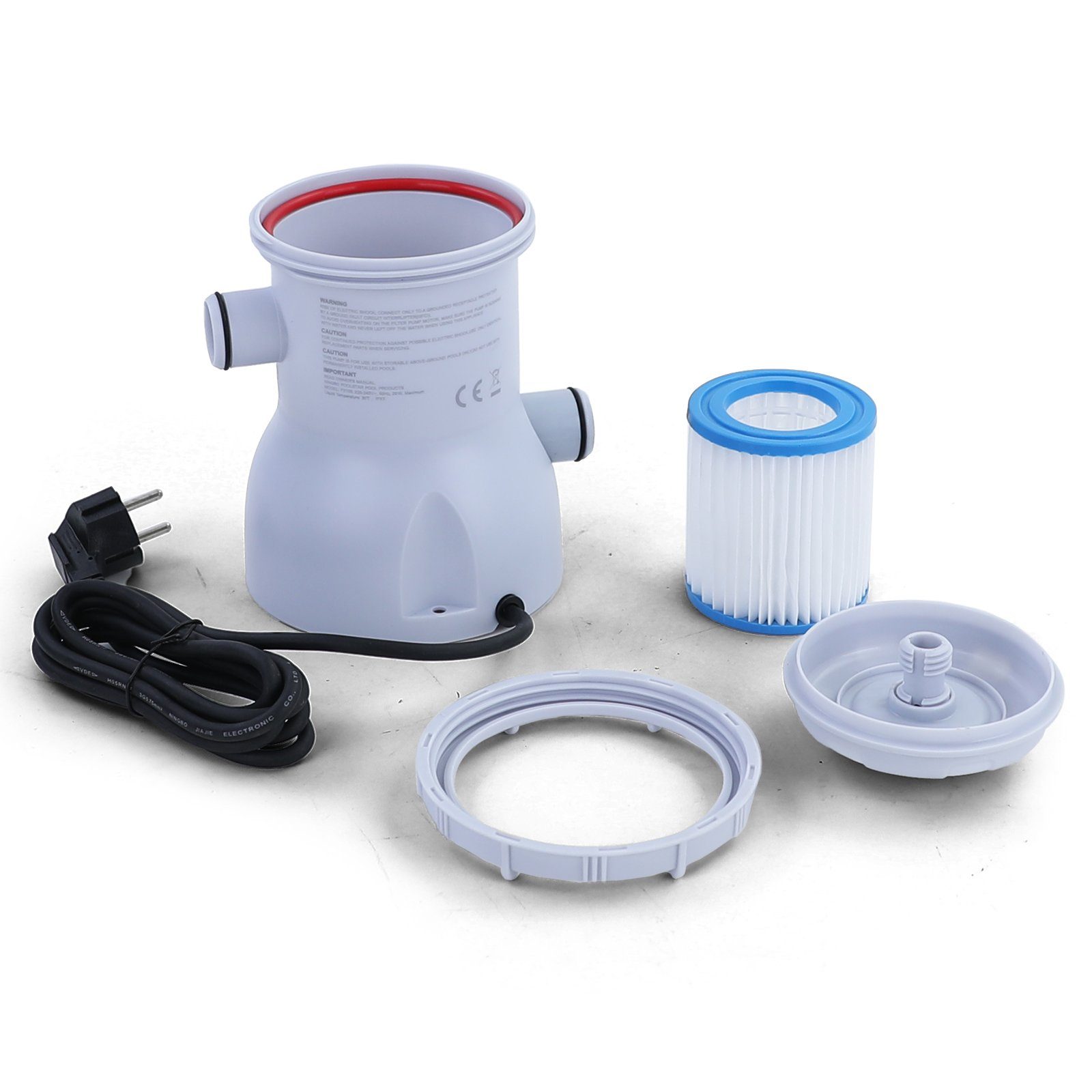 RAMROXX Pool-Filterpumpe Wasserfilter Kartuschenfilter 1135 l/h für Bestway Intex