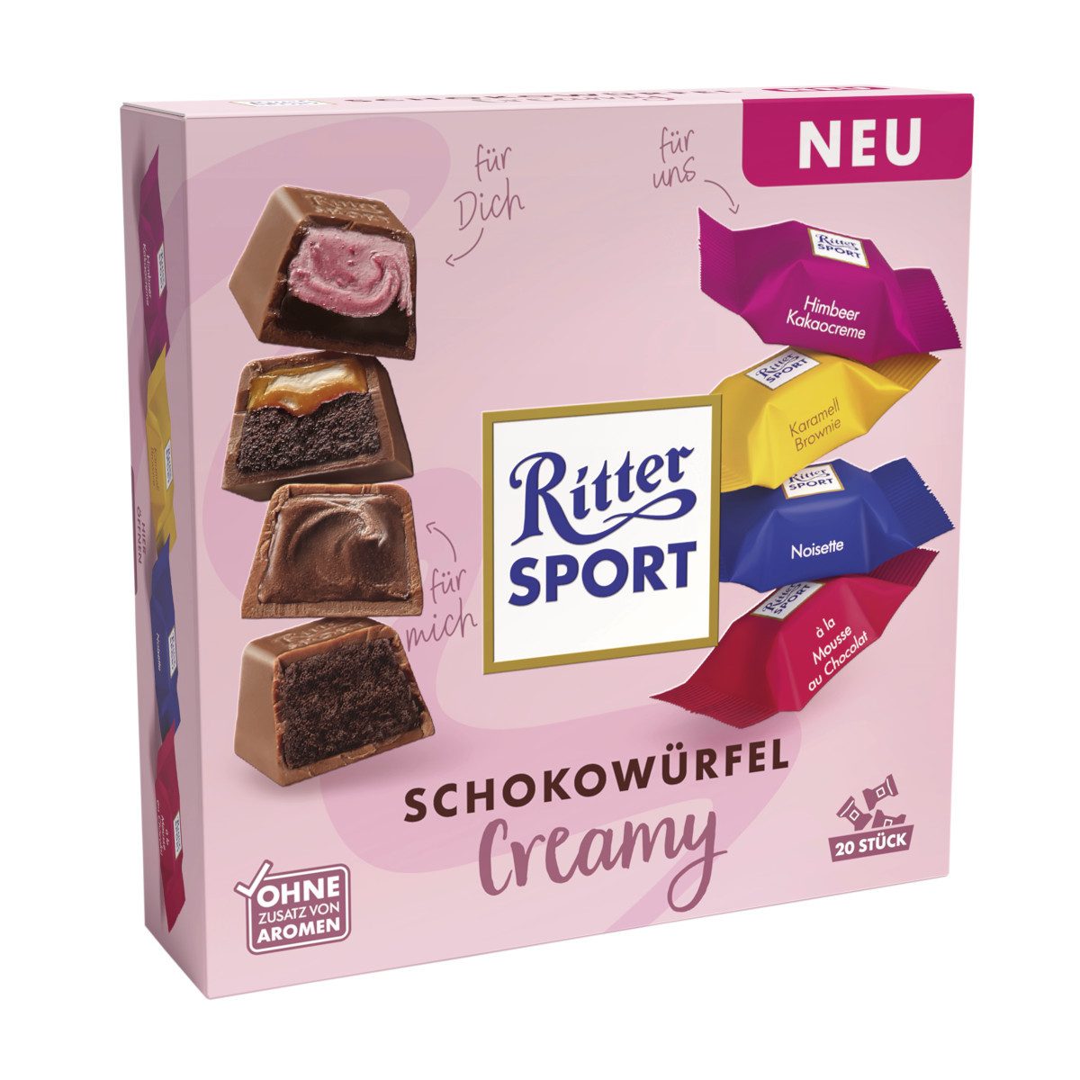 Ritter SPORT Schokolade, Ritter Sport Schokowürfel Creamy gefüllte Vollmilchschokolade 162g
