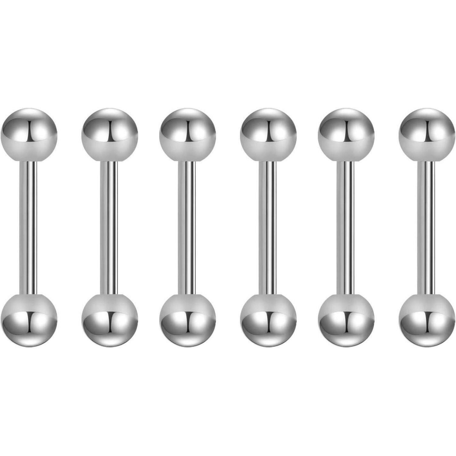 Briana Williams Brustwarzenpiercing Zungenpiercing Brustwarzenpiercing Chirurgenstahl 14G Silber