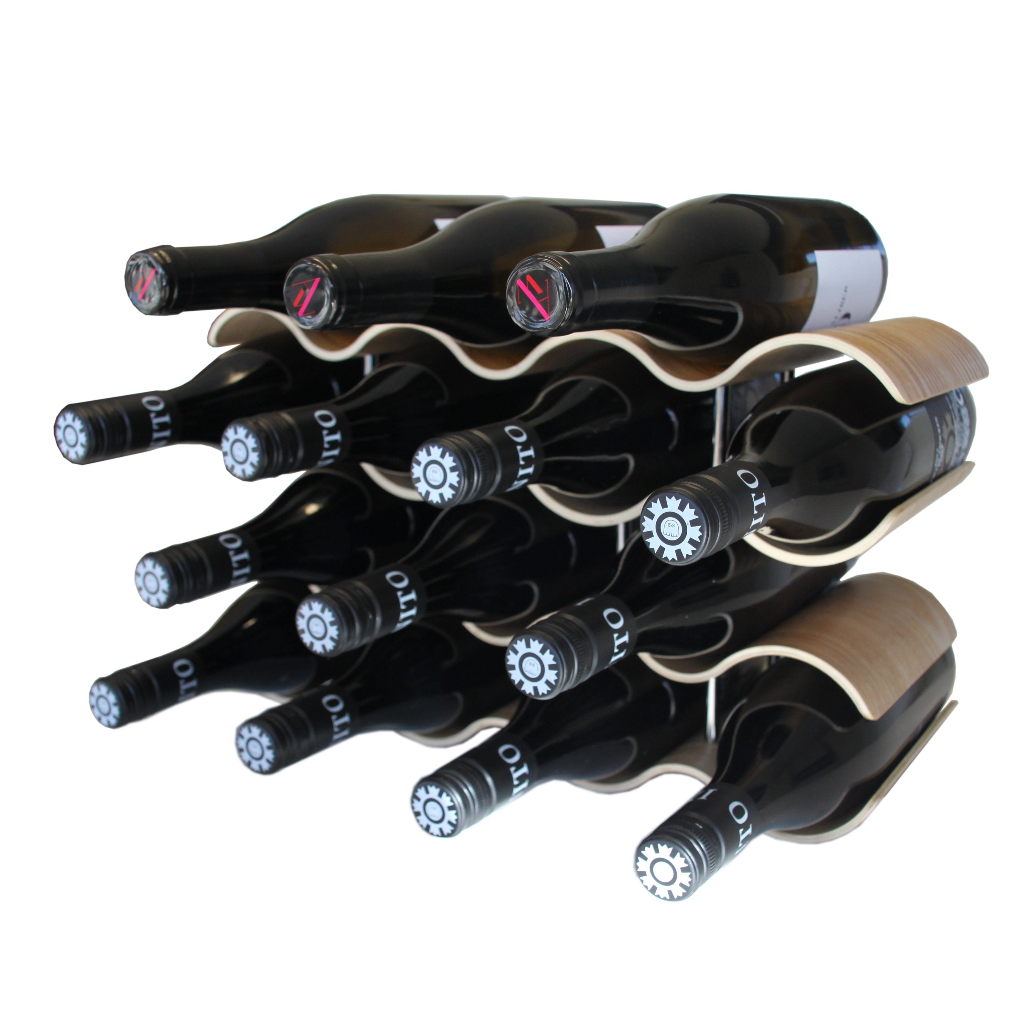 GERSO Weinregal wellenförmiges Weinregal aus Bambus-Holz günstig online kaufen