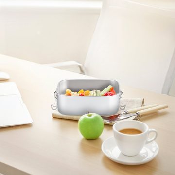 relaxdays Lunchbox Brotdose aus Edelstahl, Edelstahl
