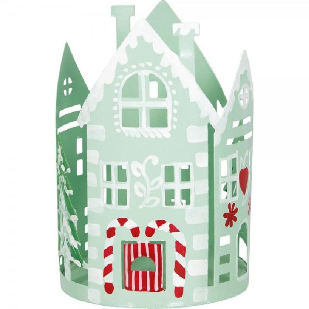 Greengate Windlicht Laterne Haus Laura Green (Rund) Pale