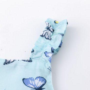 suebidou Sommerkleid Midikleid Mädchenkleid mit Schmetterlingsmuster blau Schleifenapplikation hinten, Unterrock, Schmetterlinge